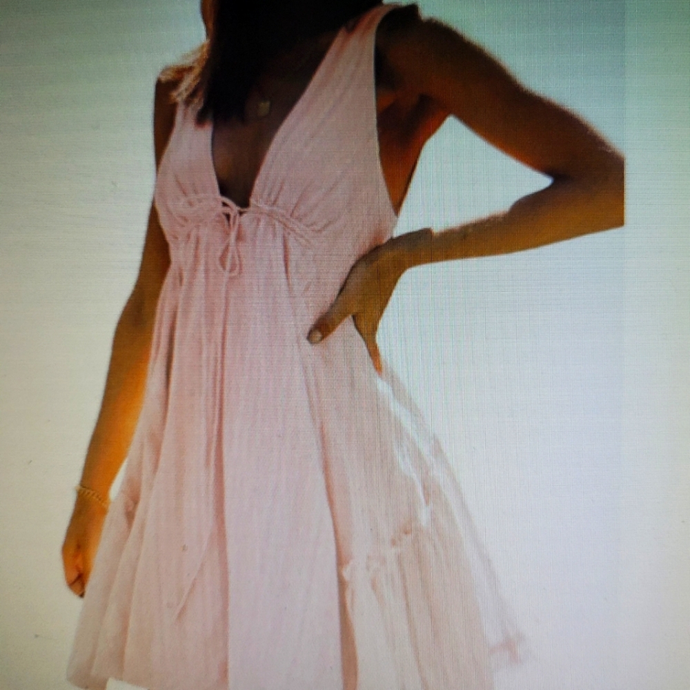 NIB/ Peach V- Neck Dress